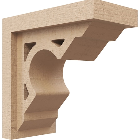 Ekena Millwork 4"W x 8"D x 8"H Classic Sheridan Rough Cedar Woodgrain TimberThane Corbel, Primed Tan CORUR04X08X08SHERCPR